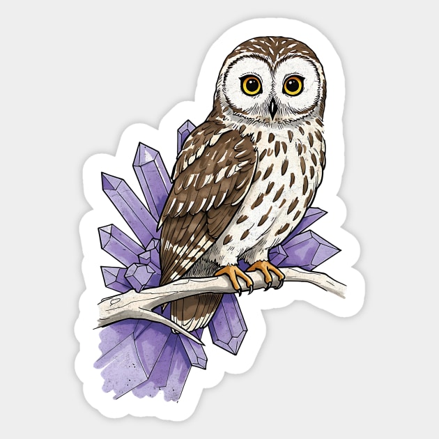 Owl & Amethyst Sticker by Designed By Marty